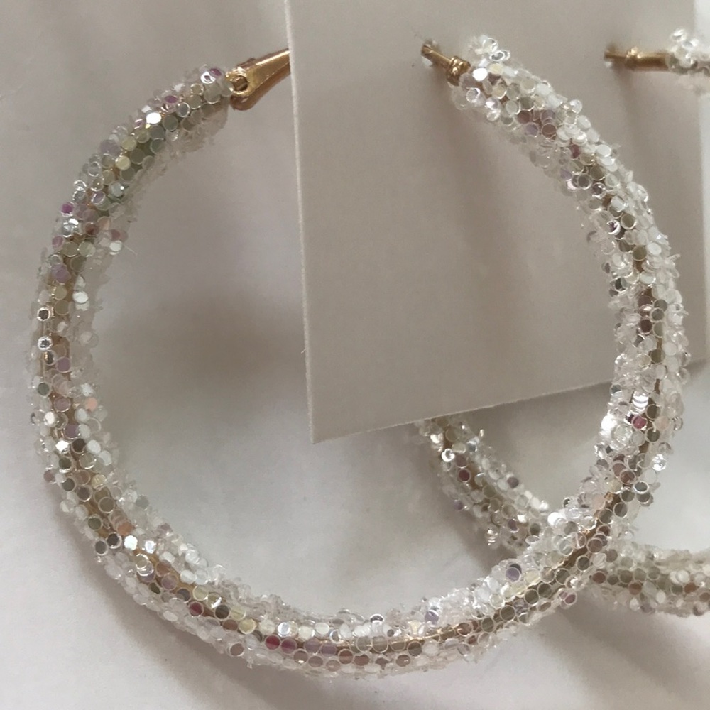 Glitter Hoop Earrings - Picture 2 of 5